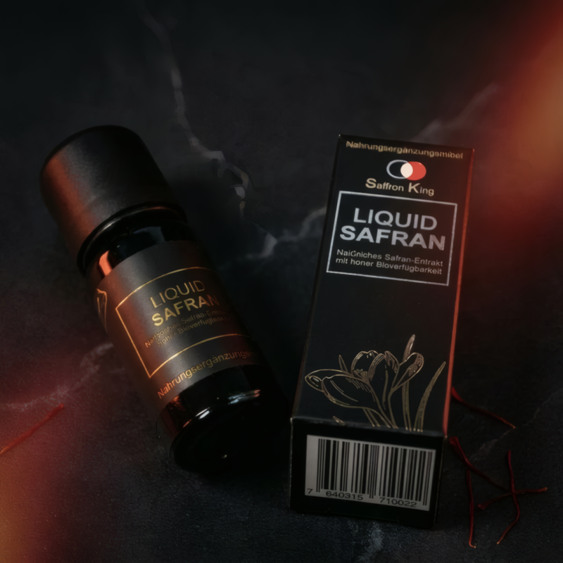 Liquid Safran 10ml Flasche, Nahaufnahme
